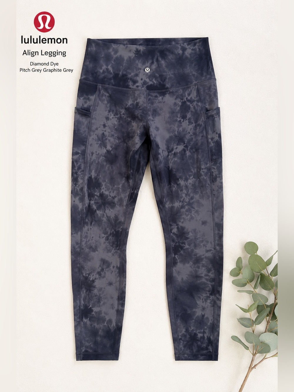 Lululemon Align High-Rise Leggings Diamond Dye Pitch Grey Graphite | Size 10